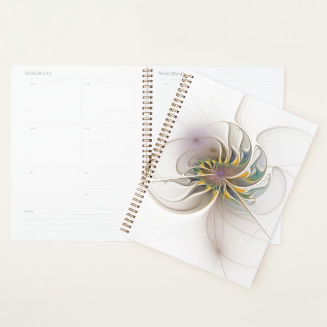 A colourful fractal ornament. Abstract Flower art Planner (Display)