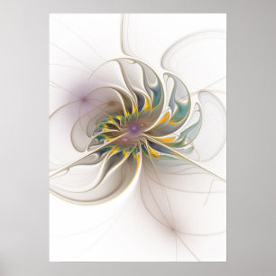 A colourful fractal ornament. Abstract Flower art Poster