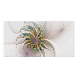 A colourful fractal ornament. Abstract Flower art Poster
