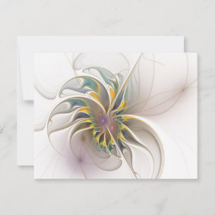 A colourful fractal ornament. Abstract Flower art Thank You Card