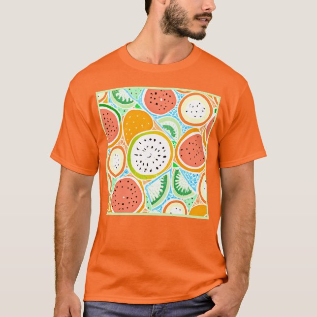 A Colourful Fruity Fun Patterns Art     T-Shirt (Front)