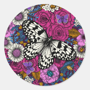 A colourful garden II Classic Round Sticker