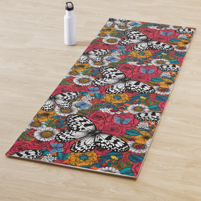A colourful garden yoga mat (In Situ)