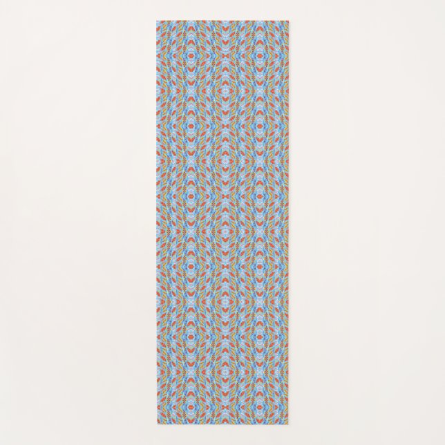 A colourful geometric pattern features repeating  yoga mat (Front)