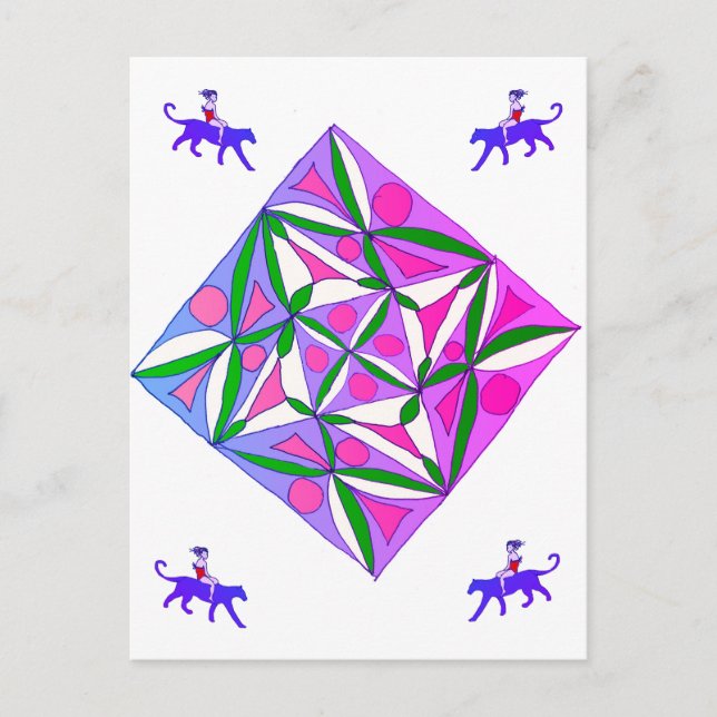 A colourful geometric pattern  postcard (Front)