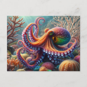 A Colourful Octopus Postcard