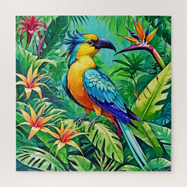 A colourful parrot jigsaw puzzle (Vertical)