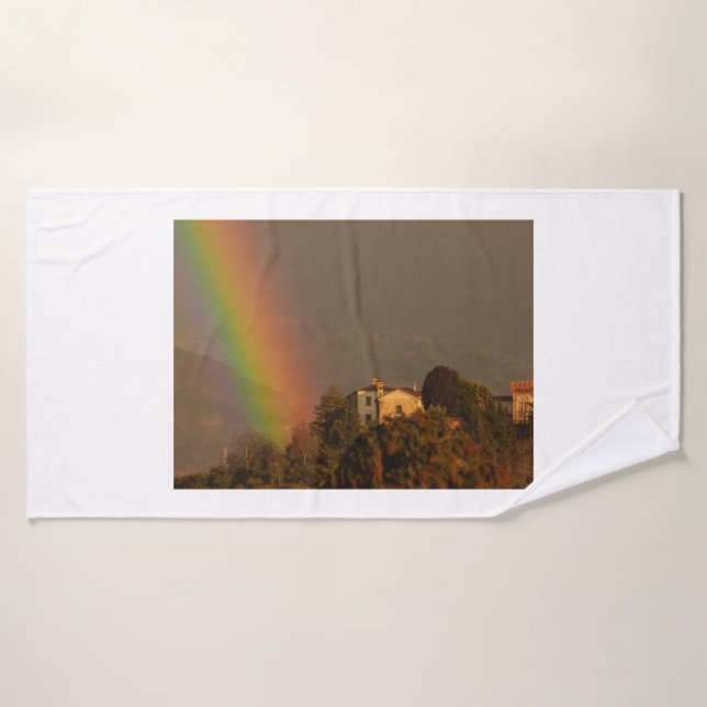 a colourful rainbow arch  on Bath Towel (Bath Towel)