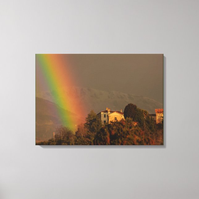 a colourful rainbow arch on   wrapped canvas (Front)
