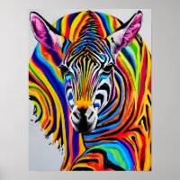 A colourful rainbow zebra