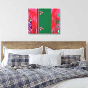 A colourful scarf featuring red and green hues, e canvas print