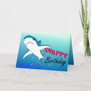 A Colourful Shark Fun Happy Birthday Card