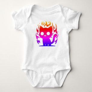 a colourful silhouette cat meme baby bodysuit