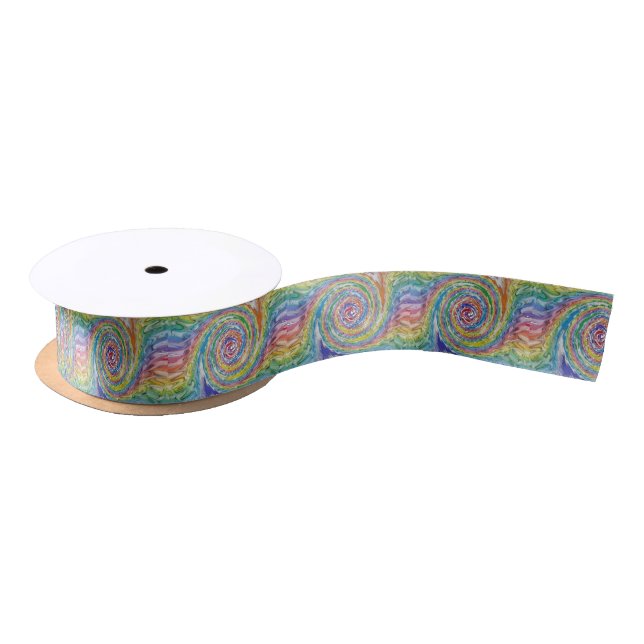 A Colourful Splatter Satin Ribbon (Spool)
