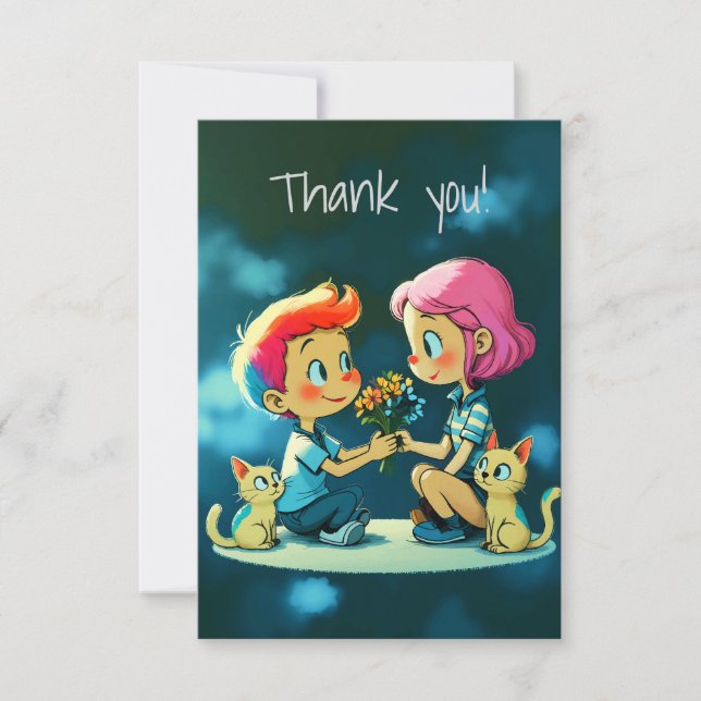 A Colourful Thank You  Card (Front)
