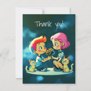 A Colourful Thank You Postcard