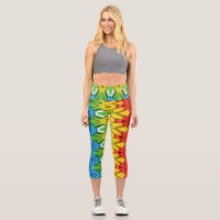 A colourful trendy fabric zigzag pattern  capri