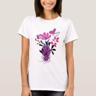 A Colourful Trendy Flower Design T-Shirt