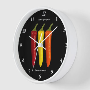 A Colourful Trio of Banana Peppers Wall Clock