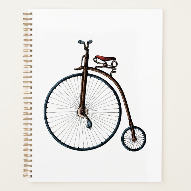 A Colourful Vintage Penny Farthing Planner (Front)