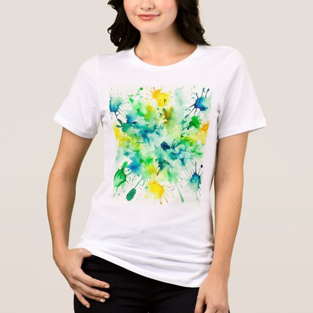  A colourful watercolor painting Tri-Blend Shirt (Front)