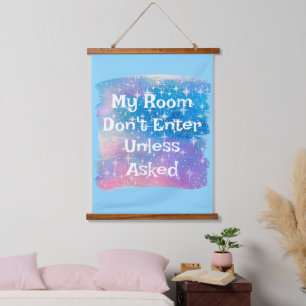 A Colourful Wooden Framed Personalised Hanging Tapestry