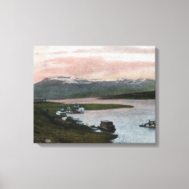A Columbia River Riverboat Scene Canvas Print (Front)