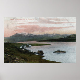 A Columbia River Riverboat Scene Poster