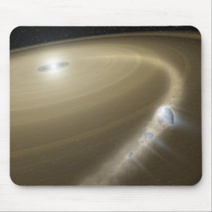 A comet being torn to shreds around a dead star mouse pad