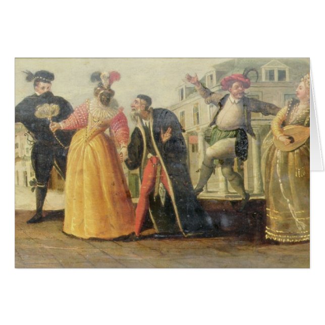 A Commedia Dell'Arte Troupe Before a Renaissance T (Front Horizontal)