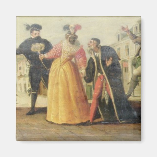 A Commedia Dell'Arte Troupe Before a Renaissance T Magnet (Front)