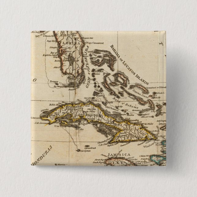 A Compleat Map of the West Indies 15 Cm Square Badge (Front)