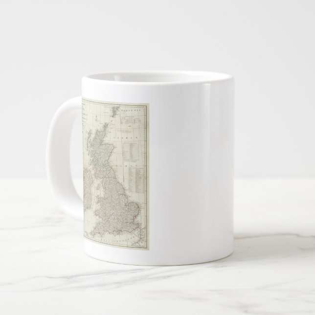 A complete map of the British Isles Large Coffee Mug (Front Left)