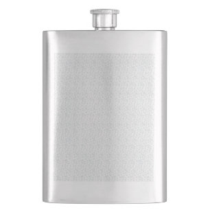 A completely white, featureless surface fills the hip flask