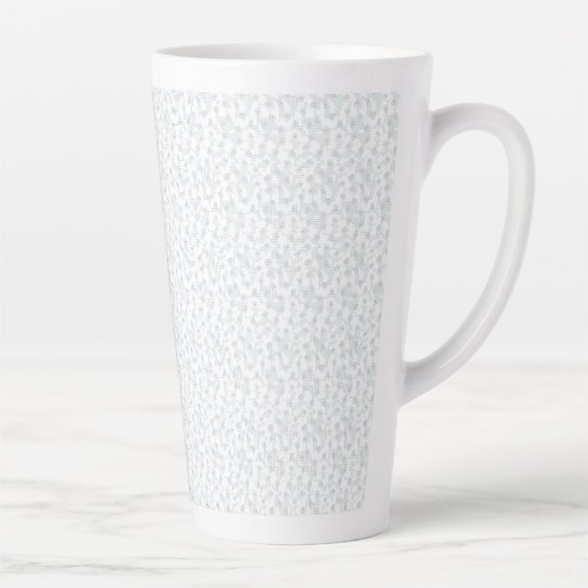 A completely white, featureless surface fills the  latte mug (Right)