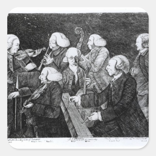 A Concert at Cambridge, 1770 Square Sticker (Front)