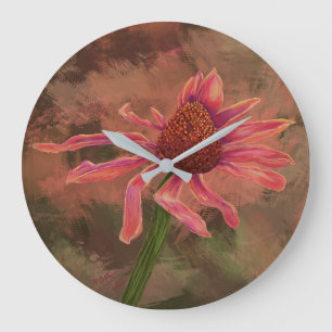 A Coneflower - the Ageing Beauty Large Clock