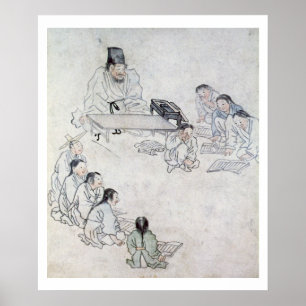 A Confucian Classroom (Sodang) (colour print) Poster