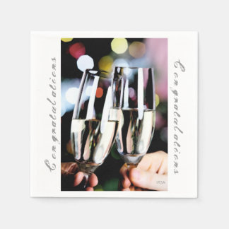 A Congratulations Champagne Glass Toast Napkin