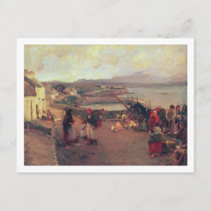 A Connemara Village - The Way To The Harbour, 1898 Postcard
