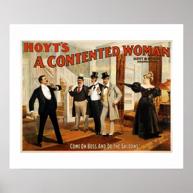 A Contented Woman Vintage Theatre Poster (Front)
