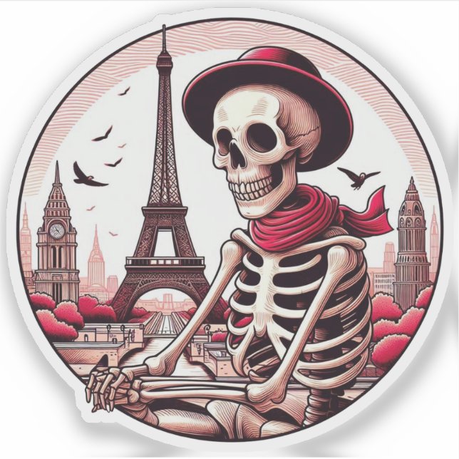 A cool artist skeleton in Paris (Front)