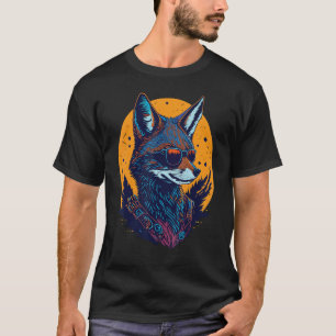 A Cool Canine in Shades Retro Graphic  Cute Coyott T-Shirt
