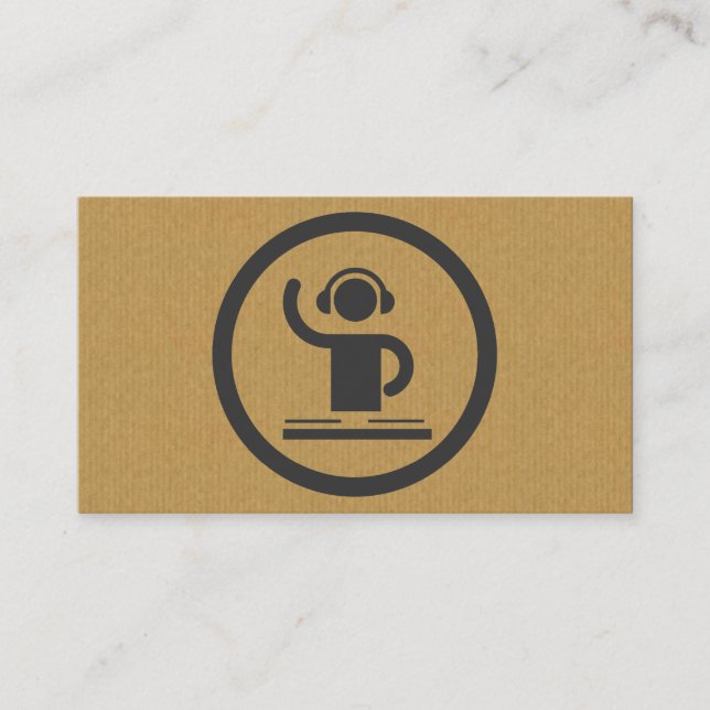 A cool cardboard DJ icon business card (Front)