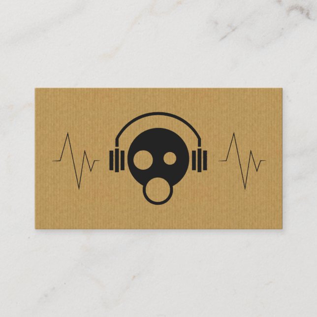 A cool cardboard DJ icon business card (Front)
