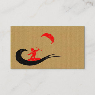 A cool cardboard kitesurf business card