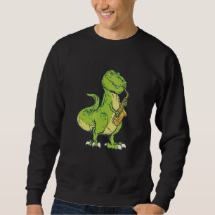 A Cool Dinosaur Playing The Saxophone Sweatshirt