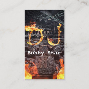 A cool DJ burned club flames initial business card