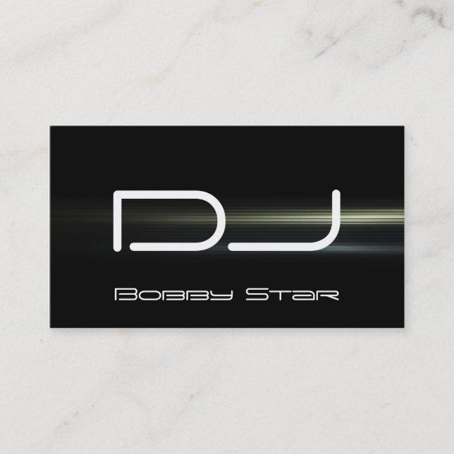 A cool DJ modern blue laser business card (Front)