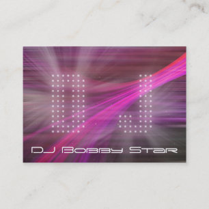 A cool DJ pink laser light business card